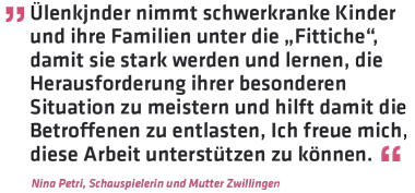 UelenKinder-Unterstuetzerin - Statement: Nina Petri, Schauspielerin und Mutter Zwillingen