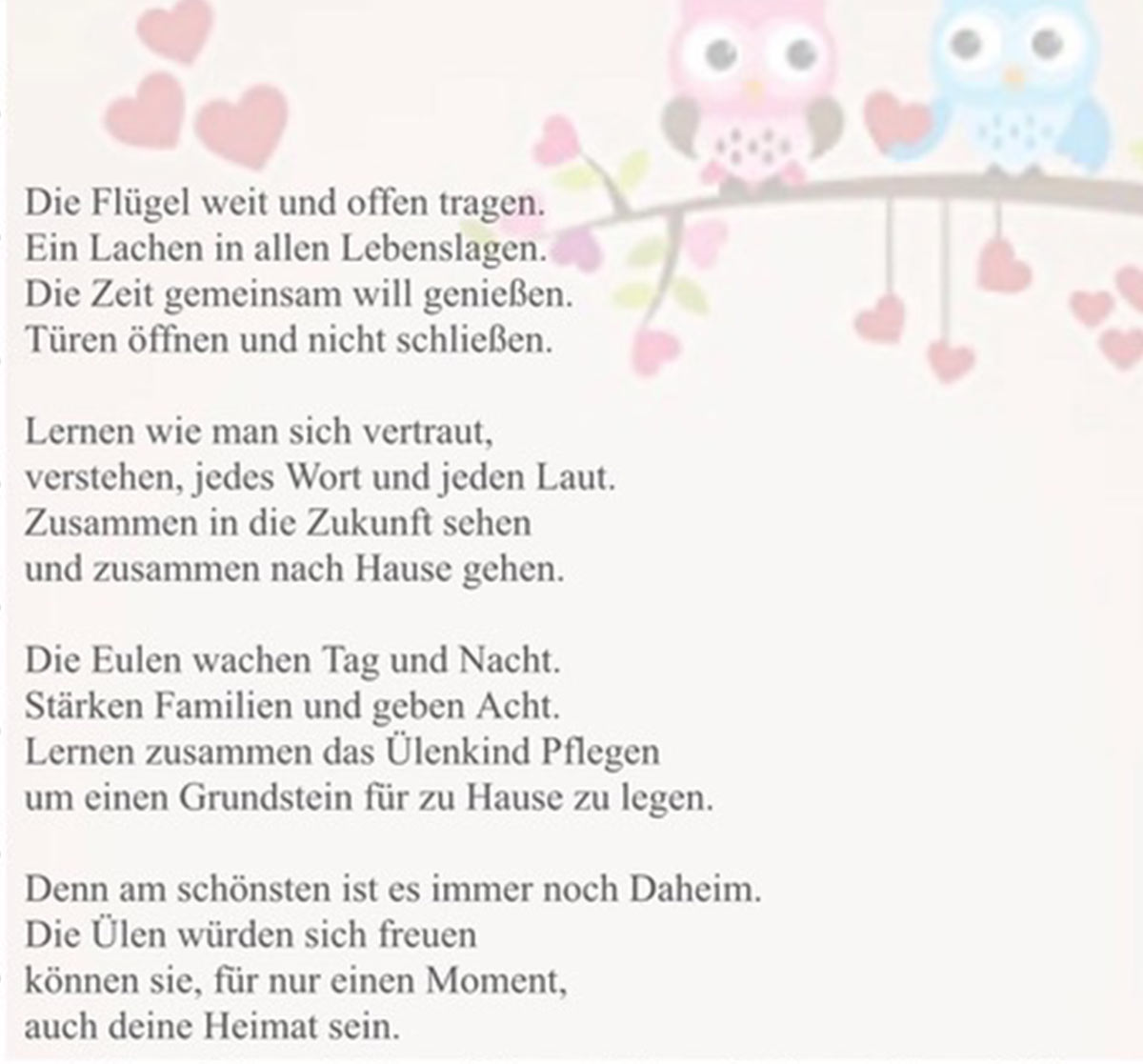 Ülenkinder Hamburg - ÜLE - Gedicht von Fabi - Fachkinderkrankenpfleger bei Ülenkinder